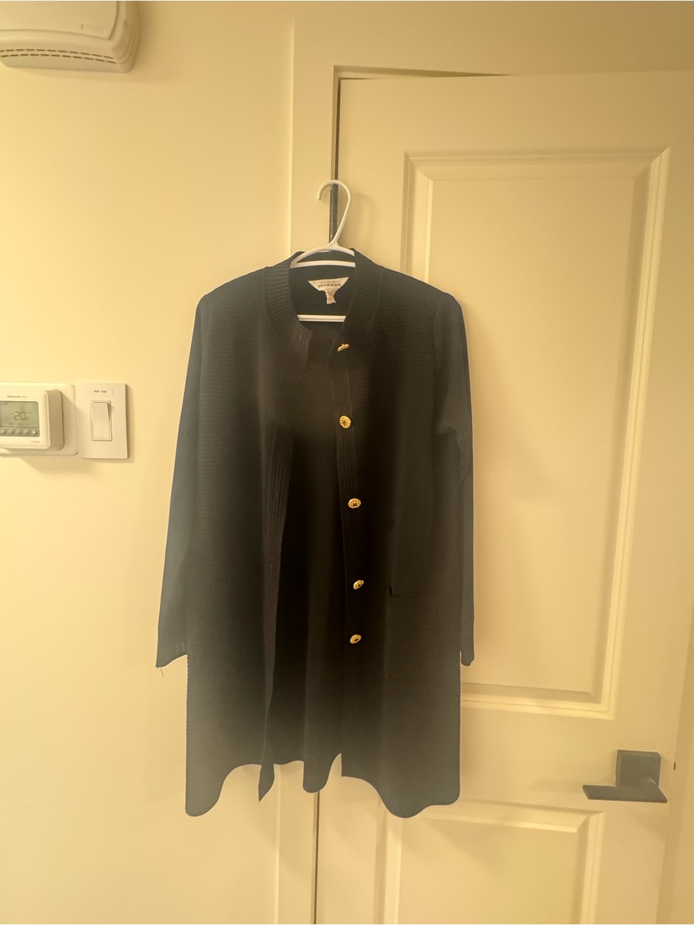 Misook Black Cardigan with Gold Buttons